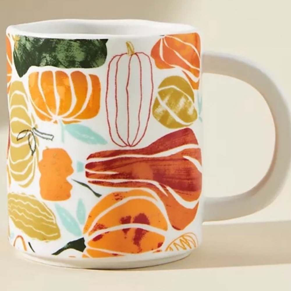 Anthropologie Pumpkin Harvest Mug NWT